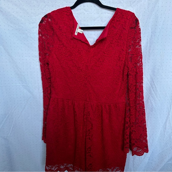 Red Laced Romper (SOLD AS IS) - Picture 2 of 7